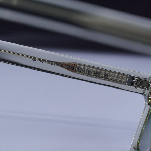 Saint Laurent SL461 BETTY 015 Rectangle Sunglasses - Transparent Green/Green - Picture 11 of 12